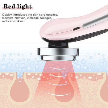 Εργαλείο ομορφιάς για ανόρθωση ρυτίδων 5 σε 1 Μασάζ προσώπου RF Microcurrent Mesotherapy Electroporation LED Skin Rejuvenation Remover
