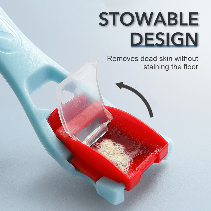 1db láb bőrkeményedés borotva kaparó sarok kemény bőr eltávolító borotva korpás tárolóval 10db cserélhető pengékkel pedikűr ápoló eszközök