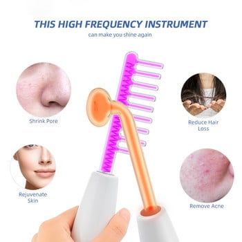 6-ΣΕ-1 Ράβδος ηλεκτροδίων υψηλής συχνότητας LCD βιολετί/πορτοκαλί γυάλινο σωλήνα αφαίρεσης κηλίδων ακμής Όζον Ράβδο θεραπείας προσώπου για την ανάπτυξη της τρίχας
