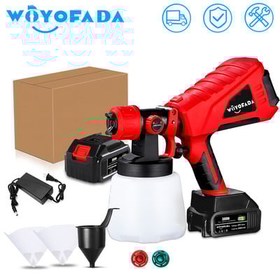 Pistol electric de pulverizare 600W Pistol de vopsea HVLP Pulverizator electric de vopsea de mare putere Controlul fluxului Capacitate 1000ml pentru baterie Makita 18V