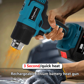 18V Cordless Heat Gun Professional Hot Air Gun Ρυθμιζόμενη θερμοκρασία για DIY Αφαίρεση Βαφής Συρρίκνωση για μπαταρία Makita 18V