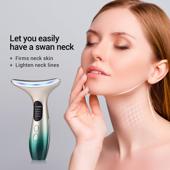 EMS Microcurrent Face Neck Beauty Device LED Photon Firming Rejuvenating Anti Wrinkle Thin Double Chin Skin Care Facial Massager