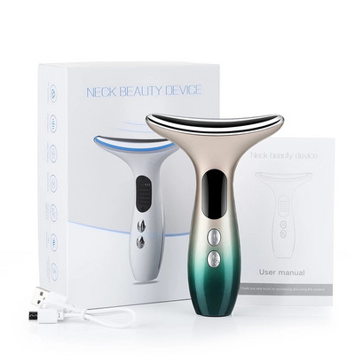 EMS Microcurrent Face Neck Beauty Device LED foton feszesítő fiatalító ránctalanító vékony dupla állú bőrápoló arcmasszírozó