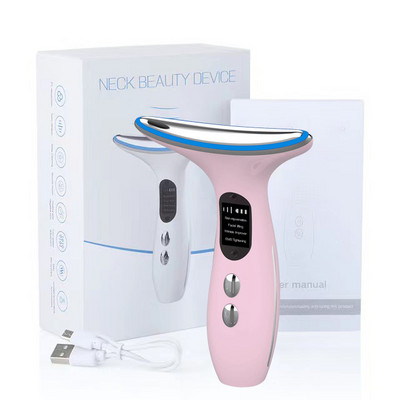 EMS Microcurrent Face Neck Beauty Device LED foton feszesítő fiatalító ránctalanító vékony dupla állú bőrápoló arcmasszírozó