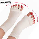 1Pár Öt lábujj elválasztó Lábzokni Hallux Valgus Corrector Bunion Adjuster Lábápoló Alignment Hajegyenesítő Zokni Lábápolás