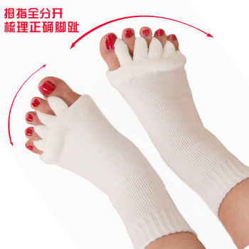 1 чифт Разделители за пет пръста Чорап за крака Халукс Валгус Коректор Bunion Adjuster Грижа за краката Подравняване Изправяне Чорапи Грижа за краката