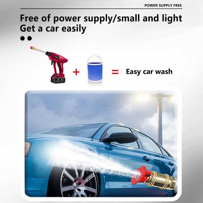 30BAR Безжична автомивка с високо налягане Автомивка Спрей Воден пистолет Преносима миячка с високо налягане за Makita 18V батерия