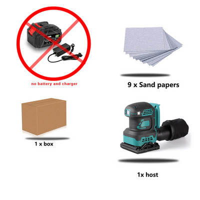 300 W шлифовъчна машина Електрическа шлифовъчна машина шлифовъчна машина с 9 бр. шкурка Силна прахоуловителна машина за полиране за Makita 18V батерия