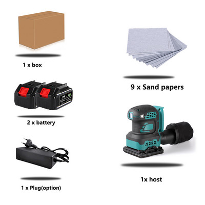 300 W шлифовъчна машина Електрическа шлифовъчна машина шлифовъчна машина с 9 бр. шкурка Силна прахоуловителна машина за полиране за Makita 18V батерия