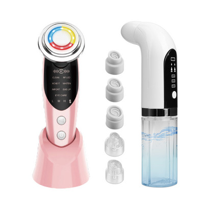 Dispozitive de ridicare a feței 7 în 1 RF EMS Masaj facial Terapie cu lumină LED Întinerirea pielii + Eliminator de puncte negre Aspirator de pori
