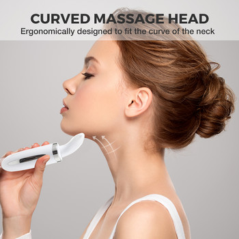Електрически масажор за красота на шията EMS Цветно светло оборудване за красота на шията Масаж на лицето и шията Бръчки по шията USB зареждане