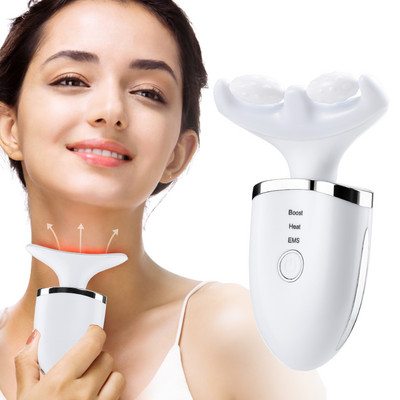 Elektromos nyak szépségmasszírozó EMS Color Light Neck Beauty Felszerelés Arc- és Nyakmasszázs Nyak Ráncok USB töltés