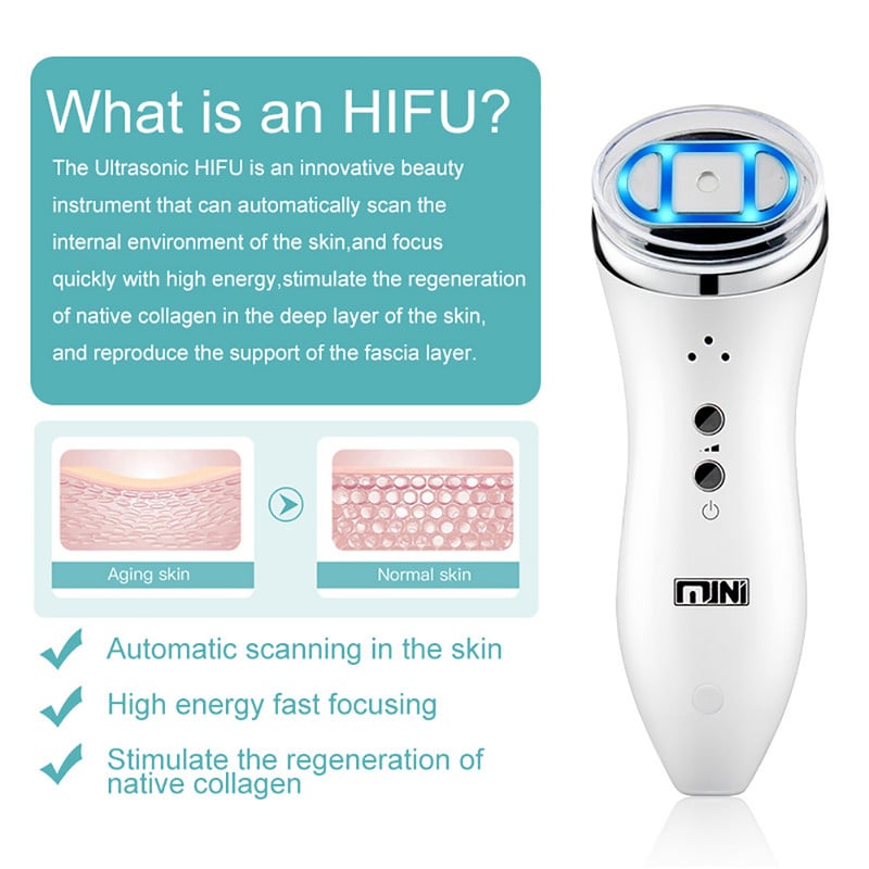 Ultrahangos Mini HiFu RF Facial Lifting Öregedésgátló Ránctalanító Bőrápoló SPA Beauty Device