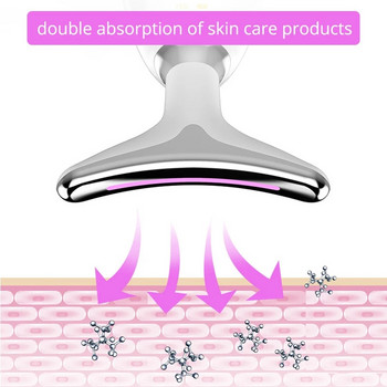 Συσκευή μασάζ προσώπου λαιμού EMS LED Photon Therapy Skin Tighten Reduce Double Chin Anti Wrinkle Skin Care Neck Lift Beauty Massager