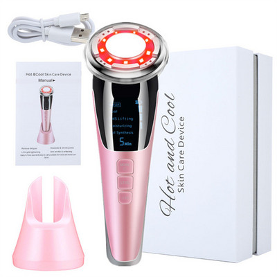 Arcmasszírozó LED fényterápia EMS Hot Cool Sonic vibrációs ránctalanítás bőrfeszesítő arc lifting ápoló szépségápoló készülék