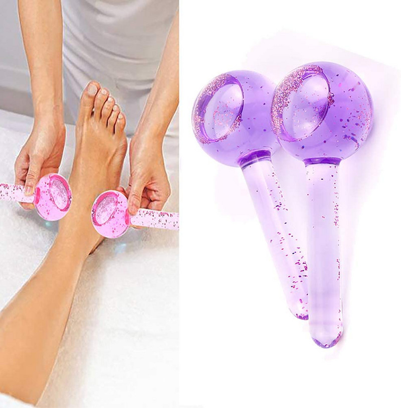 2db Beauty Crystal Ball Jégkorong Energy Arc Hűsítő Jéggömbök Vízhullámos Arc- és Szemmasszázs Bőrápoló Beauty Roller