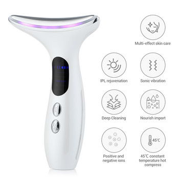 EMS Microcurrent Face Neck Beauty Device LED Photon Firming Rejuvenating Anti Wrinkle Thin Double Chin Грижа за кожата Масаж на лицето