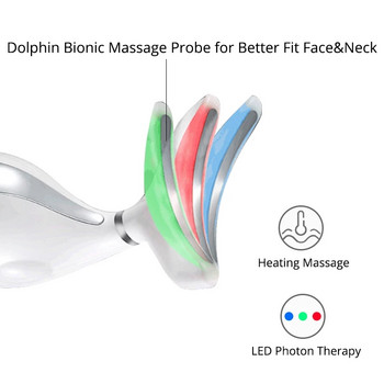Συσκευή ομορφιάς προσώπου λαιμού LED Photon Therapy EMS Micro-current Anti-Aging Remove Wrinkle Skin Care Lifting Facial Massager