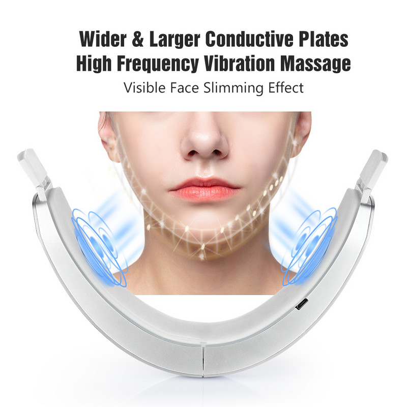 Facial Lifting V-Line Up Belt Professzionális LED fotonterápiás arc vékony vibrációs masszírozó készülék dupla állát csökkentő ajándékdoboz