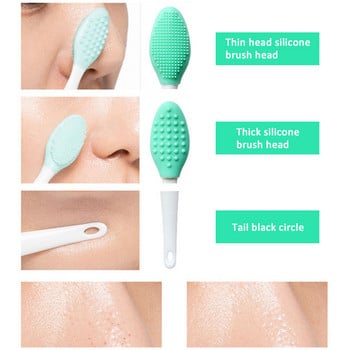 Beauty Skin Care Wash Face Silicone Brush Exfoliating Nose Clean Brush Removal Blackhead with Replacement Head