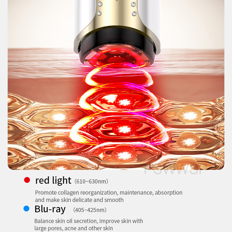 RF Face Lift Devices EMS Pulse Vibrációs Arcmasszírozó Piros Kék Világos Bőrfiatalító Fehérítő Sima Ráncok Szépség Beauty Apparatu