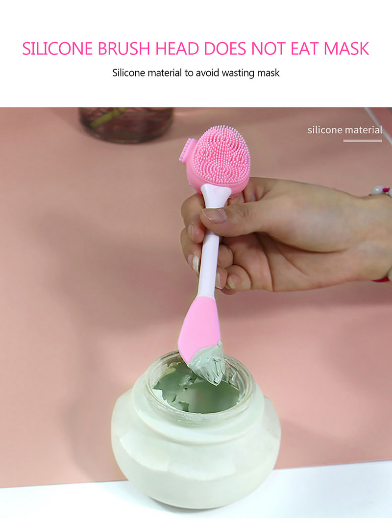 Kétfejű szilikon arctisztító pórustisztító mosókefe Sminklemosó maszk Smudge Stick Mask SPA Applikátor Stick