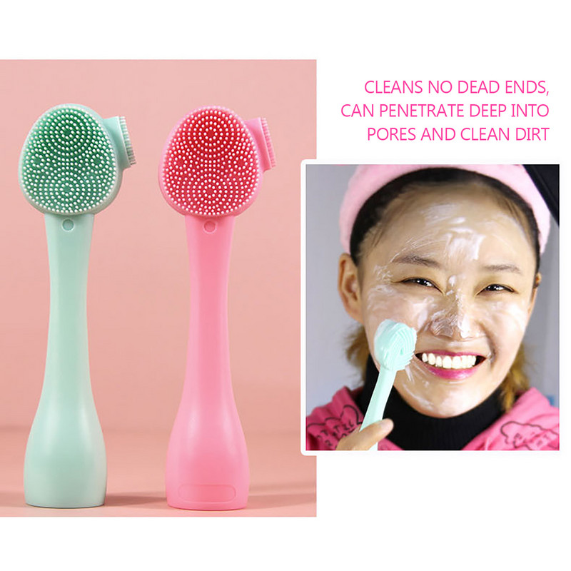Kétfejű szilikon arctisztító pórustisztító mosókefe Sminklemosó maszk Smudge Stick Mask SPA Applikátor Stick