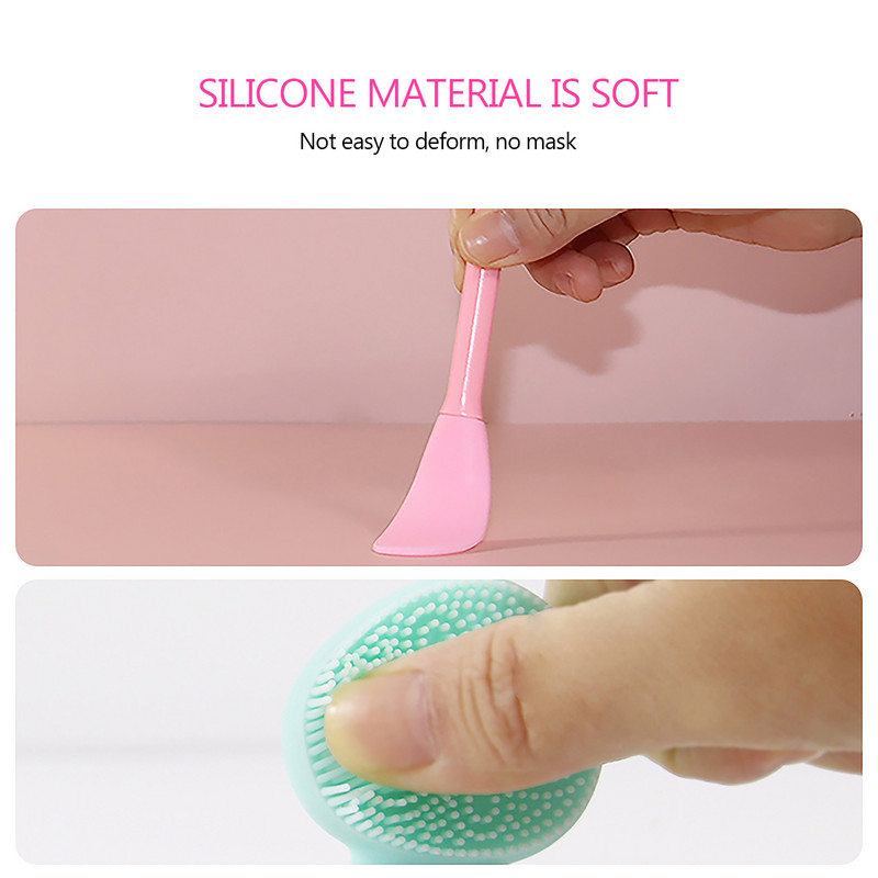 Kétfejű szilikon arctisztító pórustisztító mosókefe Sminklemosó maszk Smudge Stick Mask SPA Applikátor Stick