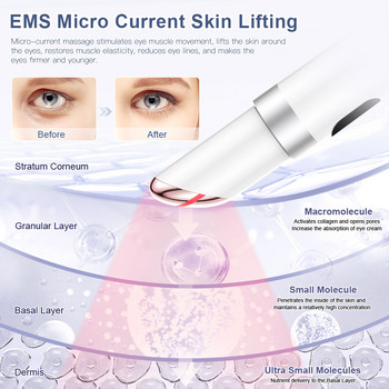 Ηλεκτρικό μασάζ ματιών ANLAN EMS Eye Skin Lift Εργαλείο περιποίησης δέρματος κατά της ηλικίας ρυτίδων Δόνηση 45℃ Ζεστό μασάζ Relax Eyes Photo Therapy