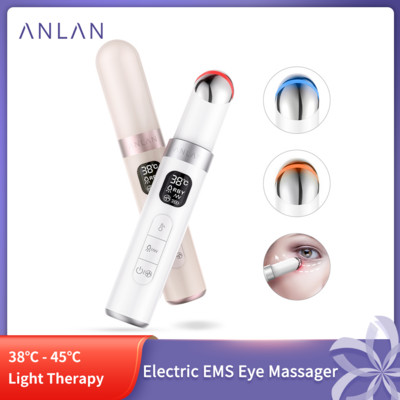 ANLAN EMS Електрически масажор за очи Eye Skin Lift Anti Age Wrinkle Skin Care Tool Vibration 45℃ Hot Massage Relax Eyes Photo Therapy