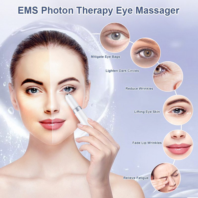ANLAN EMS elektrinis akių masažuoklis Eye Skin Lift Anti Age Wrinkle Skin Care Tool Vibracija 45 ℃ Karštas masažas Relax Eyes Fototerapija