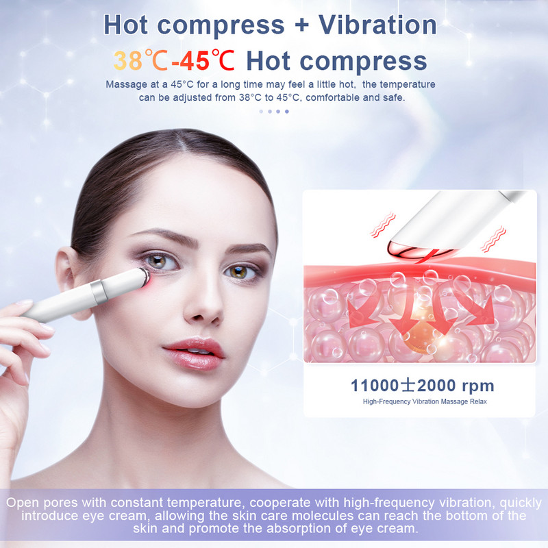 ANLAN EMS elektrinis akių masažuoklis Eye Skin Lift Anti Age Wrinkle Skin Care Tool Vibracija 45 ℃ Karštas masažas Relax Eyes Fototerapija