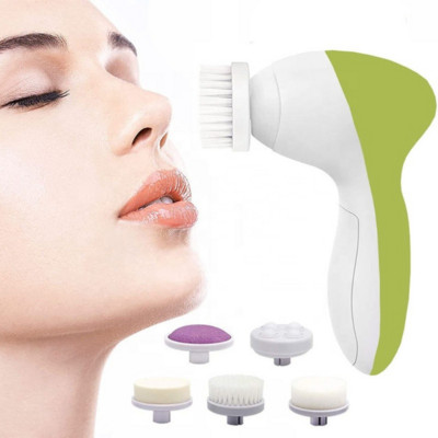 Perie de curățare a feței 5 în 1 Perie facială din silicon pentru curățare profundă a porilor Mașină de spălare electrică pentru îngrijirea pielii Perie facială rezistentă la apă