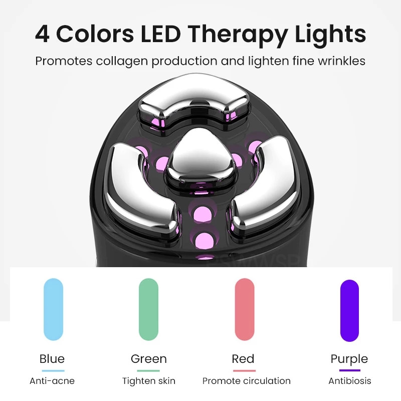 Dispozitive de înfrumusețare RF Îndepărtarea ridurilor Fața strângere a pielii Lifting EMS Micro-curent Pulse LED Terapie cu fotoni Masaj facial pentru ochi