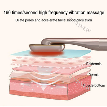 Подобрен червен светлинен топлотерапевтичен 4 в 1 масажор за очи Вибриращ EMS Microcurrent Therapy Care Care Wand 360° Rotate Beauty