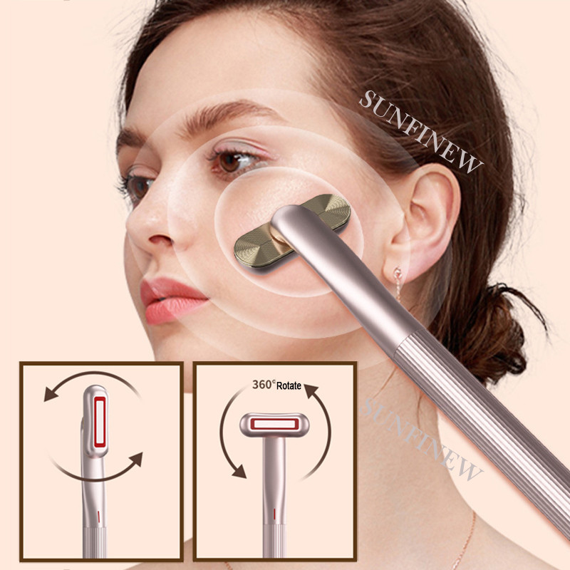 Továbbfejlesztett Red Light Warmth Therapeutic 4 az 1-ben szemmasszírozó Vibráló EMS mikroáram terápiás bőrápoló pálca 360°-ban forgass be Beauty