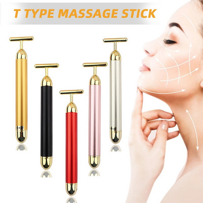 24k Gold Vibration Facial Slimming Facial Beauty Bar Pulse Ferming Facial Roller Massager Lift Skin Streaking Rid Stick