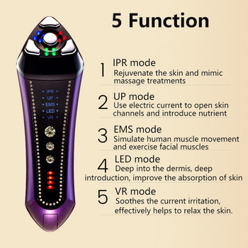RF EMS Face Lifting Beauty Instrument Θεραπεία φωτονίων LED Εργαλείο αφαίρεσης ρυτίδων Συσκευή σύσφιξης δέρματος εισαγωγής μικρορεύματος ιόντων