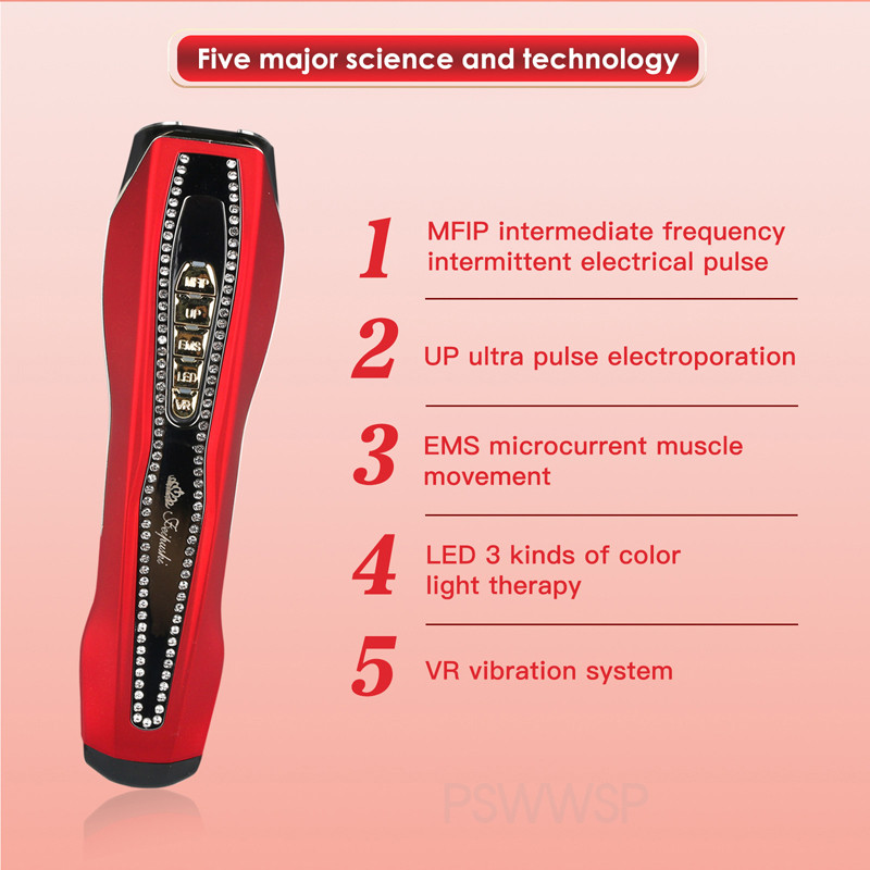 3,7 V RF EMS mikroáramú arcmasszírozó MFIP impulzusos arcemelő gép LED foton ránctalanító bőrfeszesítő szépségápoló készülékek