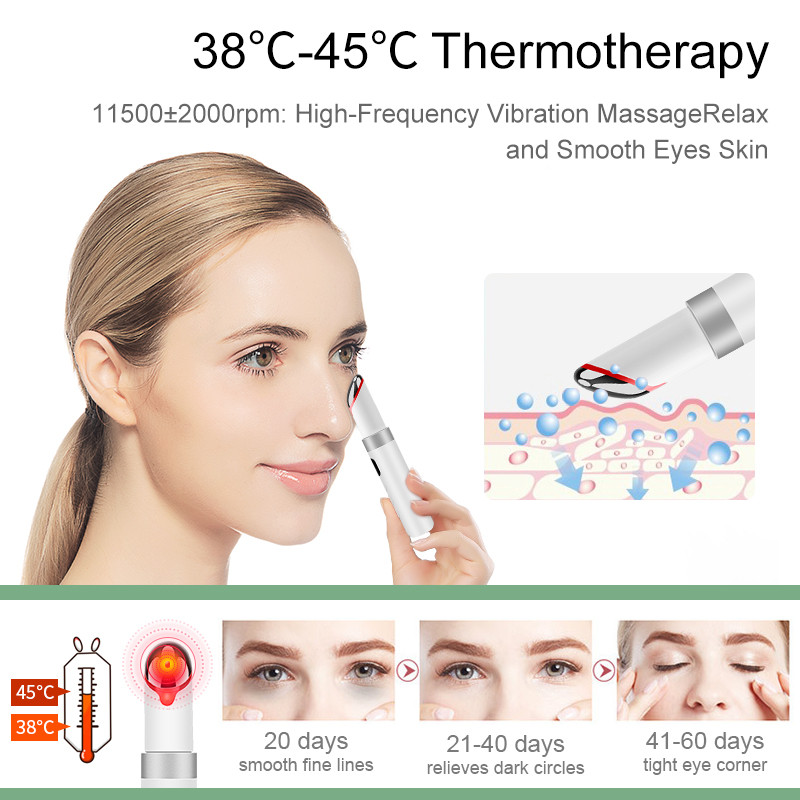 ANLAN elektrinis akių masažuoklis, vibruojantis anti-age akių raukšlių masažuoklis tamsių ratų šalinimas nešiojamas akių priežiūra termoterapinis masažas