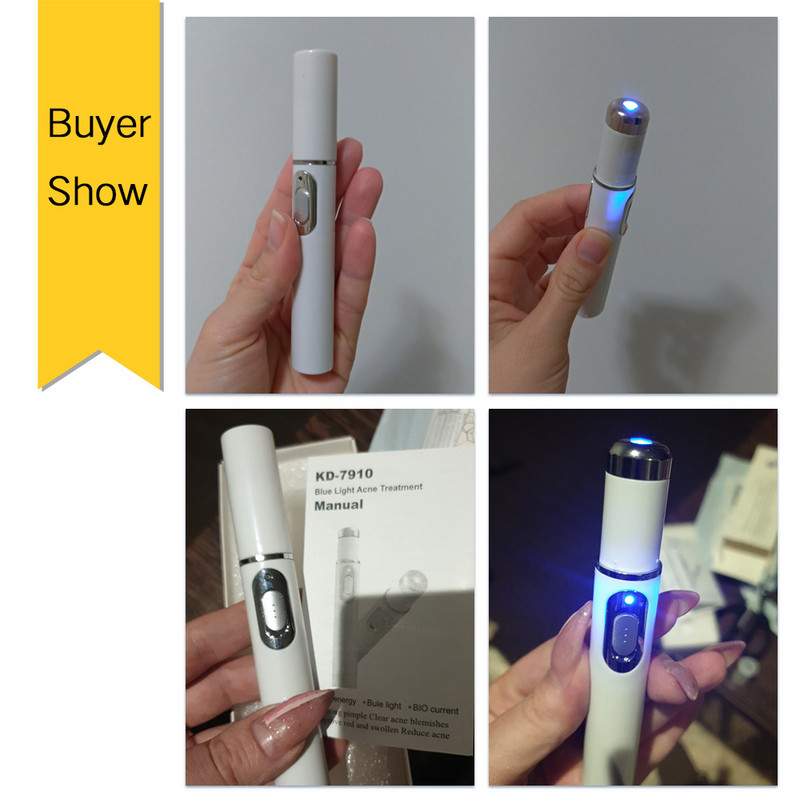 Nešiojamas terapinis rašiklis, skirtas raukšlėms pašalinti spuogus, galingas mėlynos šviesos spuogų rašiklis Akių odos priežiūros priemonė