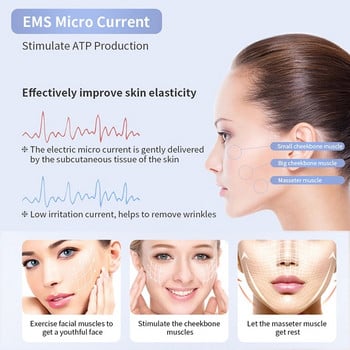 V Face Facial Machine Електрически V-Line Up Lift Belt Face Massage LED Face Skin Lifting Стягащо устройство за красота Редуктор за двойна брадичка