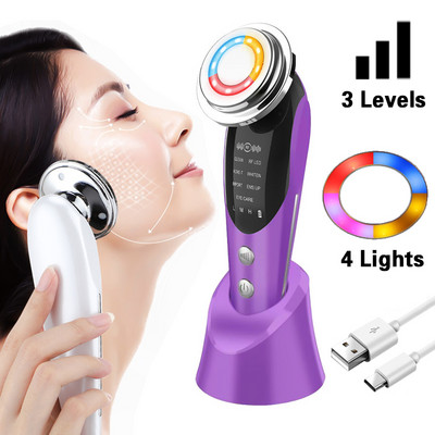 Ems Масажор за лице Звукова вибрация Лифтинг на лицето RF Машина за стягане на кожата Светлинна терапия против стареене Грижа за очите Грижа за очите Устройство за красота