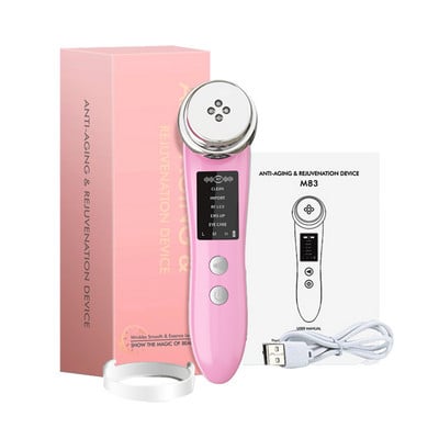 Ems Масажор за лице Звукова вибрация Лифтинг на лицето RF Машина за стягане на кожата Светлинна терапия против стареене Грижа за очите Грижа за очите Устройство за красота