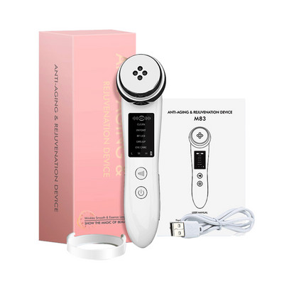 Ems Масажор за лице Звукова вибрация Лифтинг на лицето RF Машина за стягане на кожата Светлинна терапия против стареене Грижа за очите Грижа за очите Устройство за красота