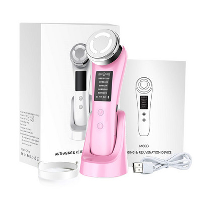 Ems Масажор за лице Звукова вибрация Лифтинг на лицето RF Машина за стягане на кожата Светлинна терапия против стареене Грижа за очите Грижа за очите Устройство за красота