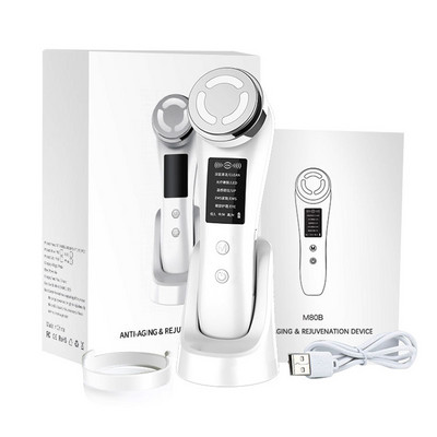 Ems Масажор за лице Звукова вибрация Лифтинг на лицето RF Машина за стягане на кожата Светлинна терапия против стареене Грижа за очите Грижа за очите Устройство за красота