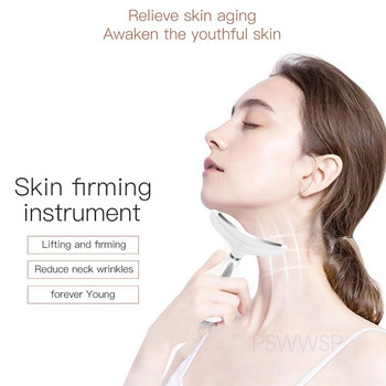 EMS Thermal Neck Lifting Massager Deckline Slimmer Microcurrent Wrinkle Remover LED Photon Tightening Face Beauty Devices