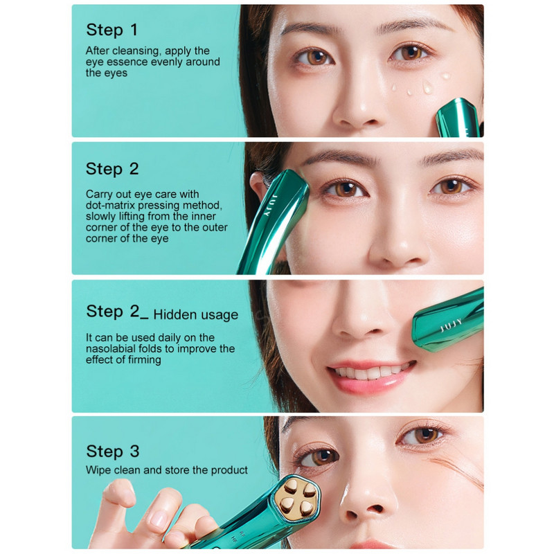 JUJY uređaj za uljepšavanje očiju Radiofrekvencijski mikrostrujni masažer za oči protiv bora za uklanjanje vrećica za oči Instrument za masažu podočnjaka