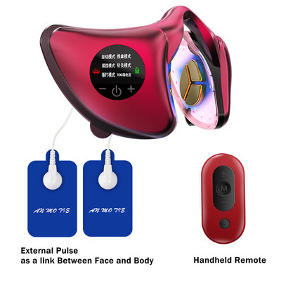 Smart Facial Massager 6 Mode Facial Skin Care EMS Red Blue Light Arc karcsúsító eszköz Vibrátor V-alakú Arc Szépség Egészség